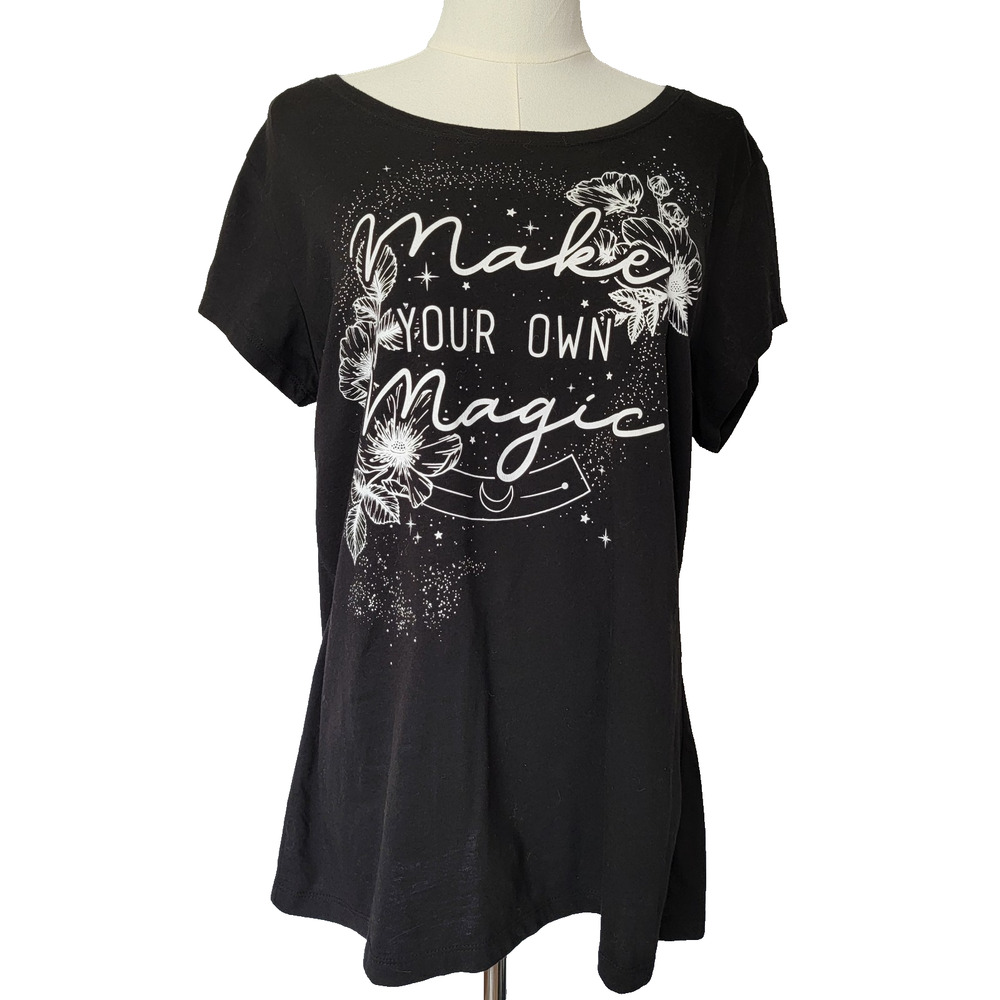 Make your Own Magic Black T Shirt Womens XXXL Witchy Goth Casual Athleisure
